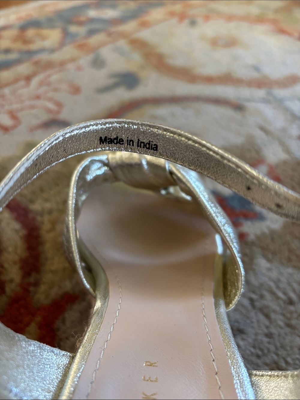 Ted Baker London Carda Knotted Metallic Gold Espadrille Wedge Sandals - Picture 4 of 4
